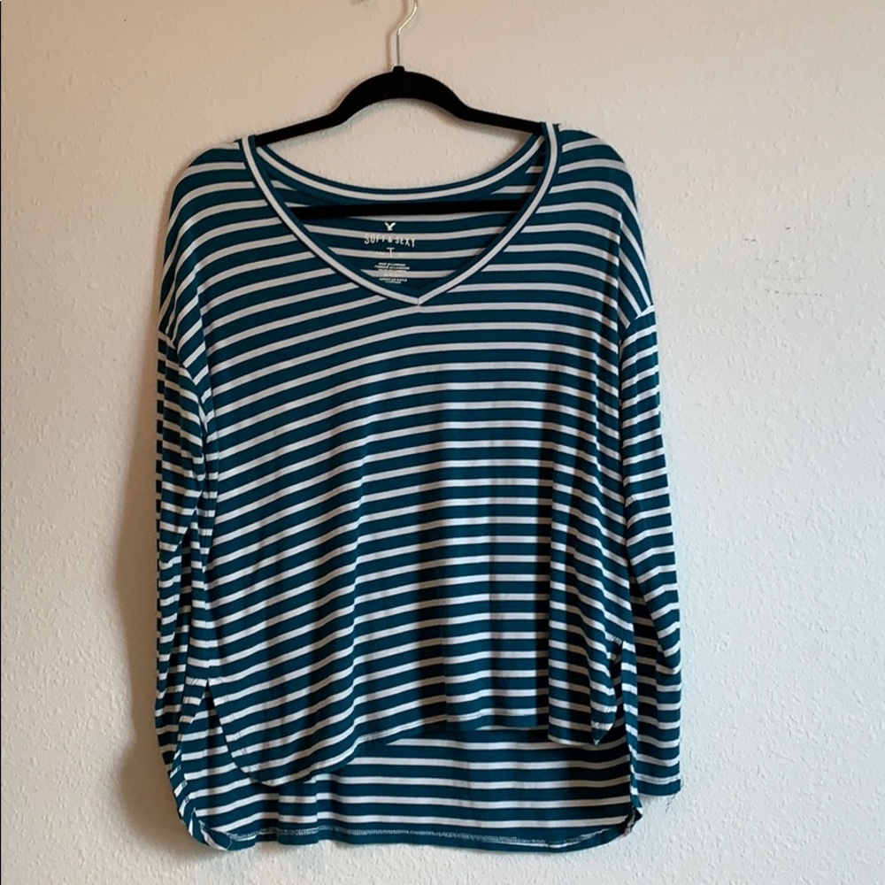 Striped blue and white long sleeve